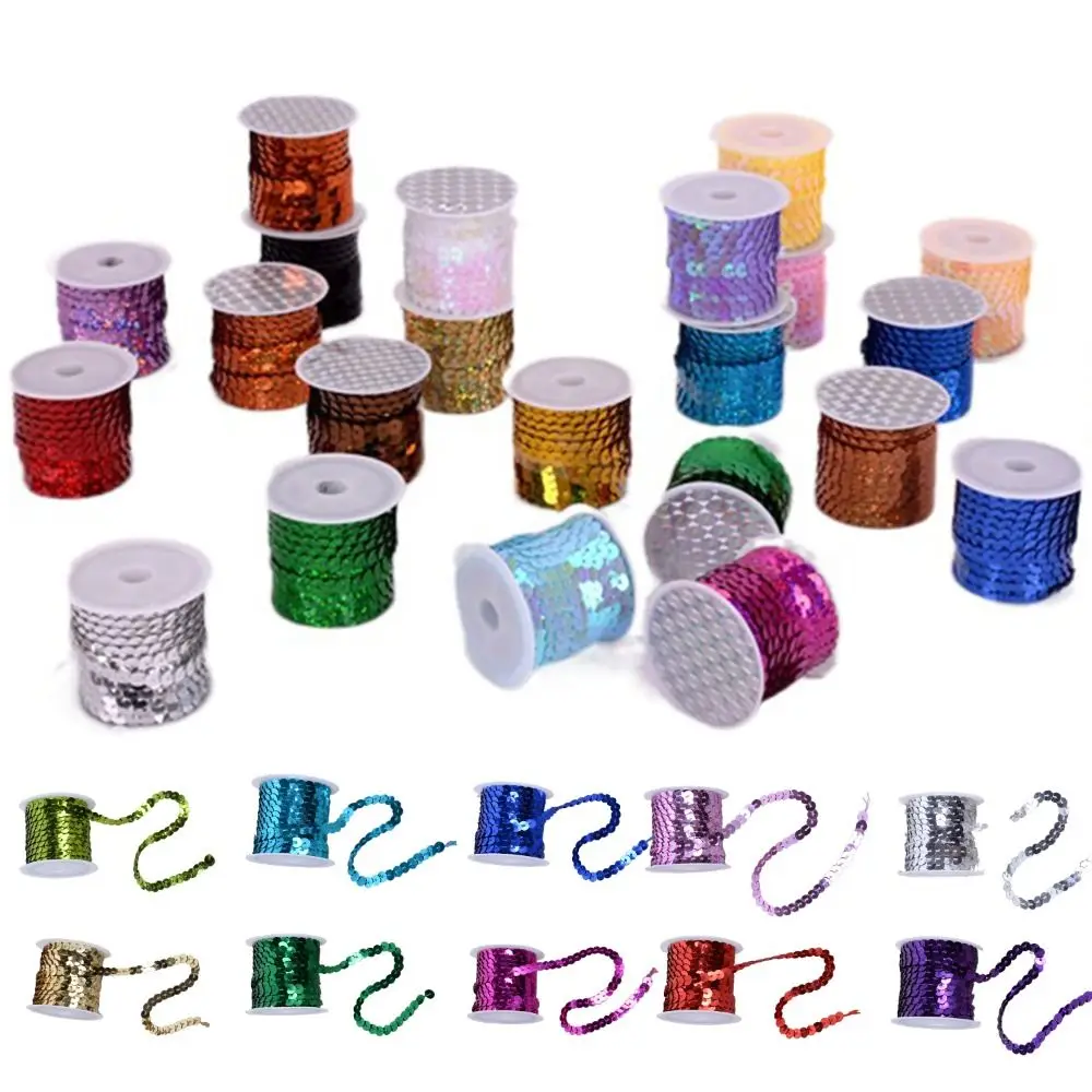 

Colorful 5M Sequins Trims Shiny Loose Decorative Lace 6mm Round Garment Ornament Crafts Cloth Accessory/Bags/Garment