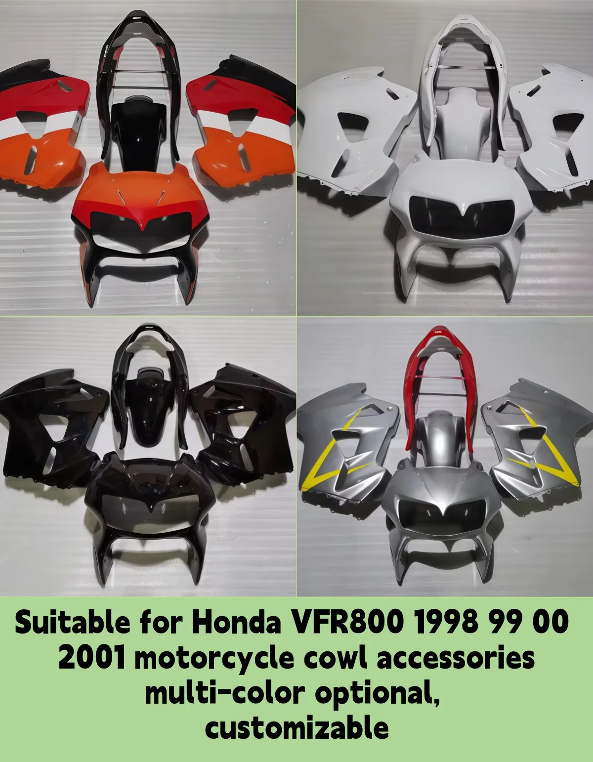 Suitable for Honda VFR800 1998 99 00 2001 motorcycle cowl accessories, multi-color optional, customizable