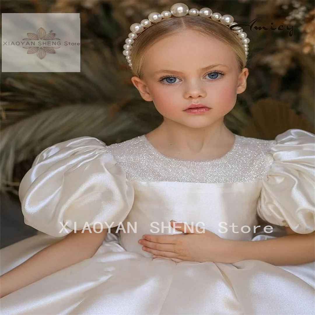 Flower Girl Dress For Wedding Pleated Puffy Layered Tulle Birthday Pageant Princess First Communion Ball Gowns