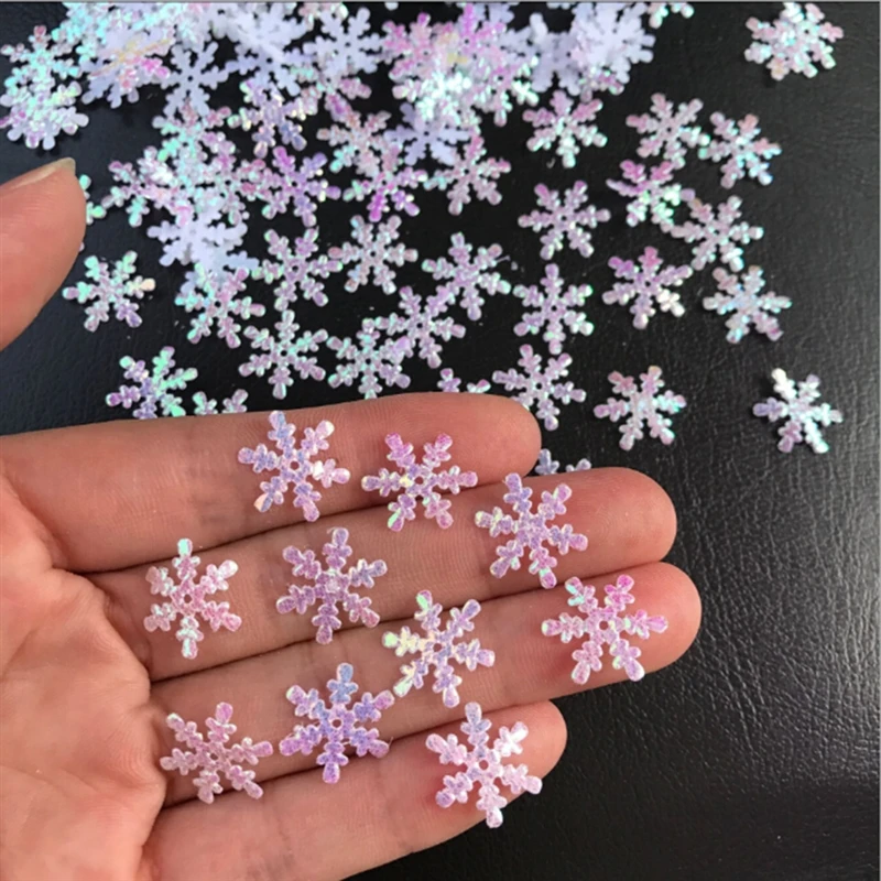 Flocos de neve de natal confetes mini flocos de neve enfeites de árvore de natal casa inverno decorações de festa de natal suprimentos
