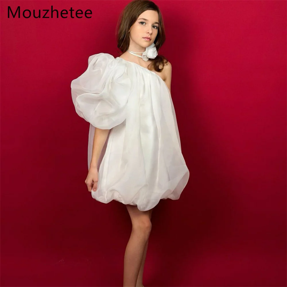 

Booma A-Line One Shoulder Pleat Flowers Girl Dresses Wedding Party Dress for Kids Flowers Girls Prom Gowns Customized 2026