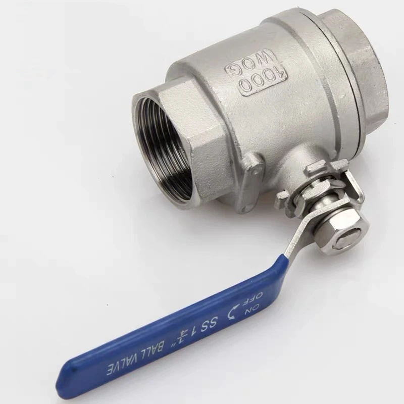 NEW 1Pcs DN8-DN50 SS304 Stainless Steel Sanitary Female 2 Piece Full Port Ball Valve with Vinyl Handle Thread Valves