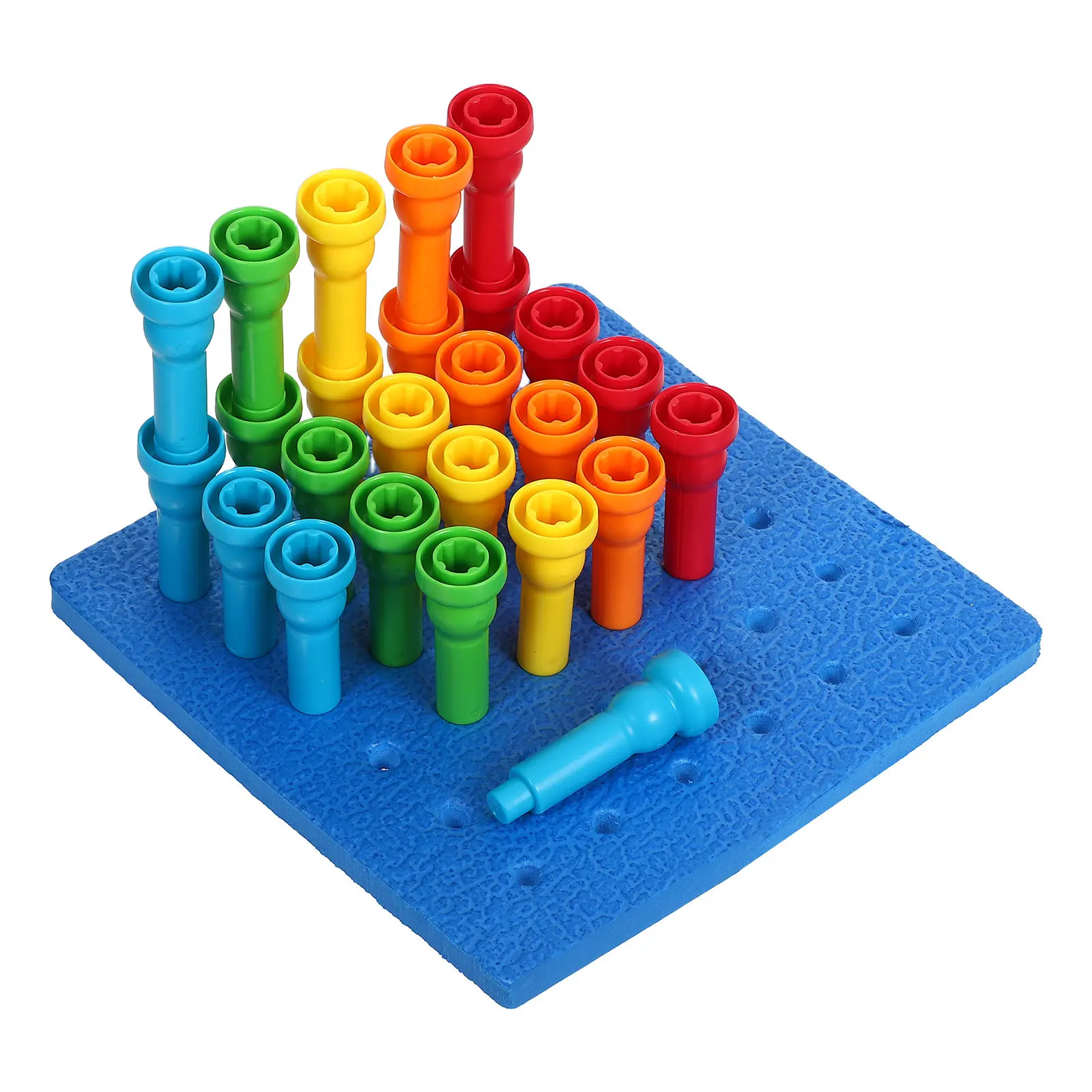 

1Set Vibrant Peg Board Set for Kids Enhances Hand Eye Coordination Dexterity Logical Thinking Creativity Sorting Sensory Play