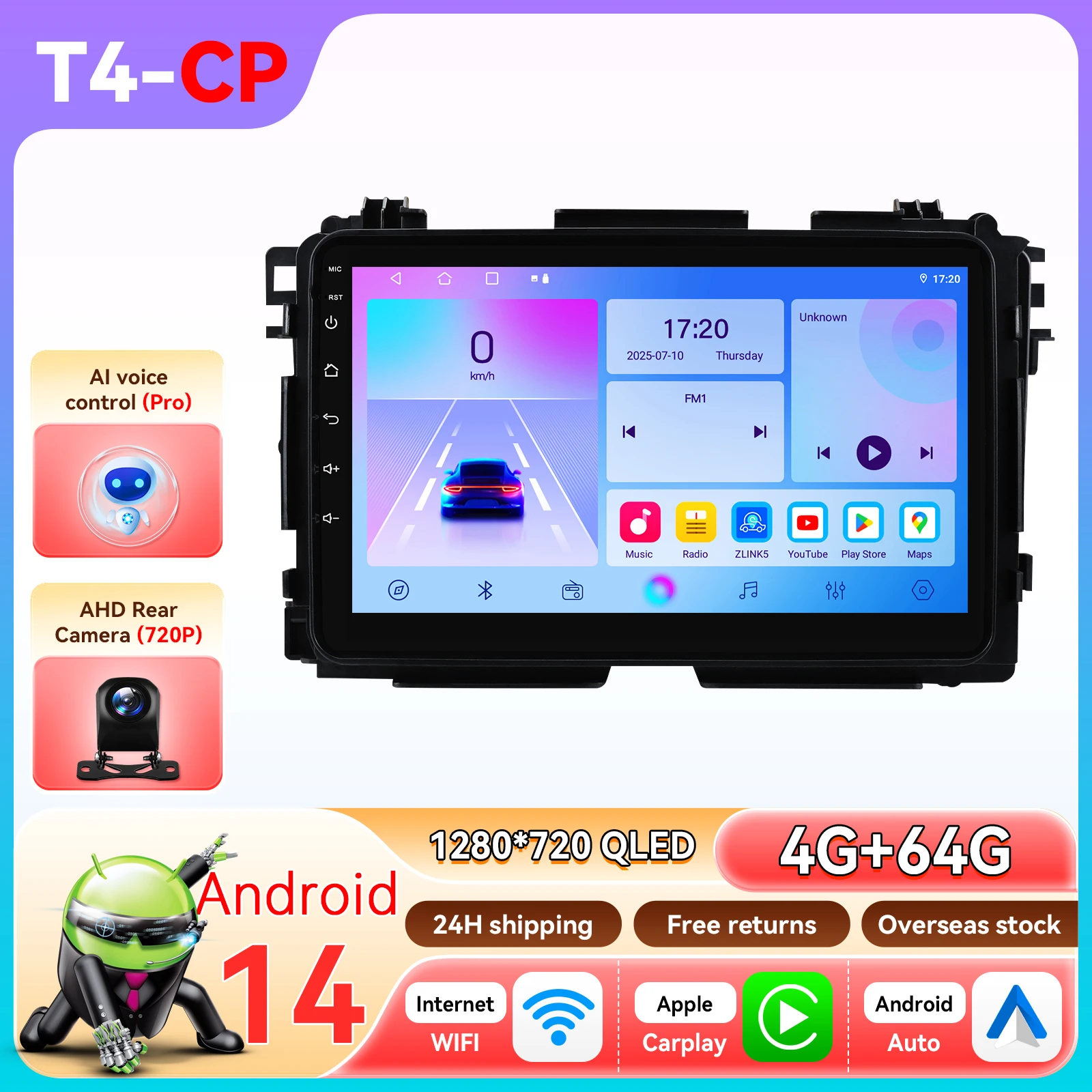 CarPlay Android Auto autoradio voor Honda Vezel HR-V HRV XRV 2013 - 2022 GPS Intelligent Systems Stereo Multimedia Autoradio 4G