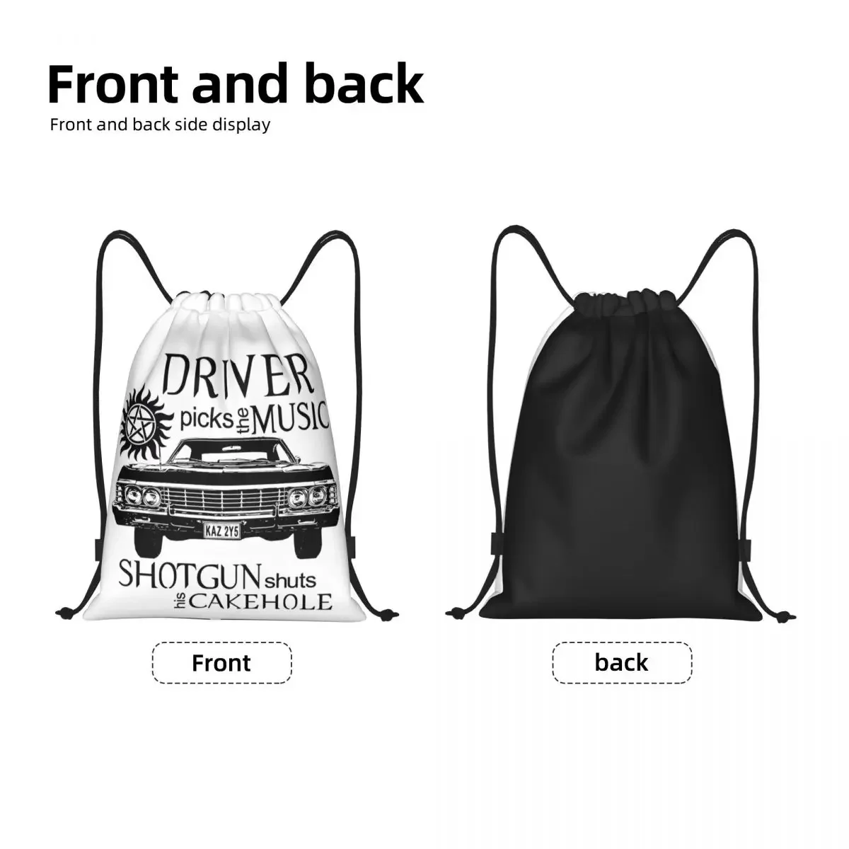 Driver Picks The Music Drawstring Bag Men Women Foldable Gym Sports Sackpack Supernatural TV Show Training Storage Backpacks