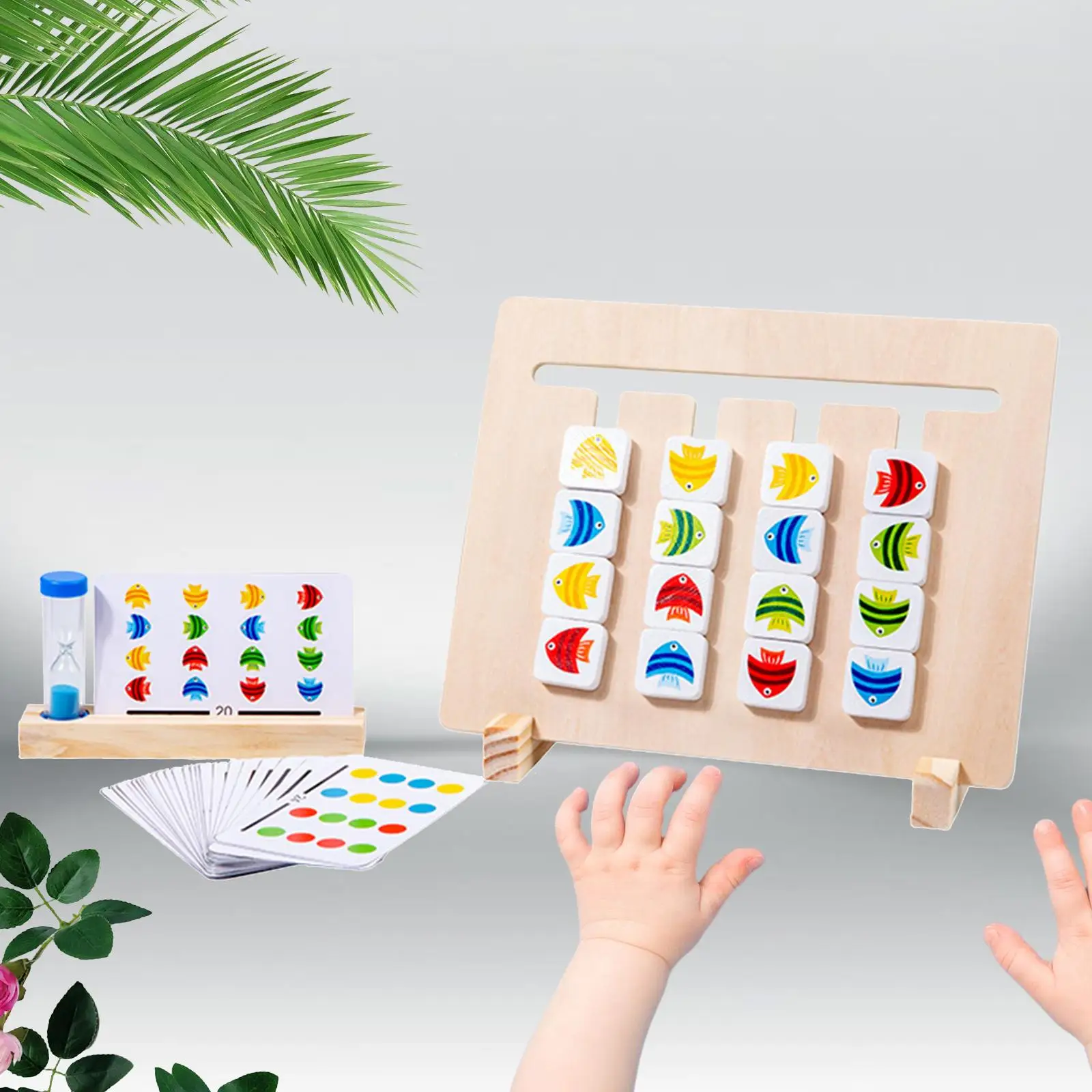 Wooden Sliding Color and Shape Puzzle Montessori for Boys Kids Toddlers