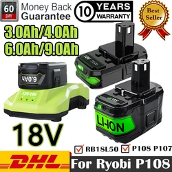 リチウムイオン電池,18V,交換用,コードレスツール用108 rb18l20,Ryobi用,モデルP102,p103,Bpl1820,rb18l50,rb18l40