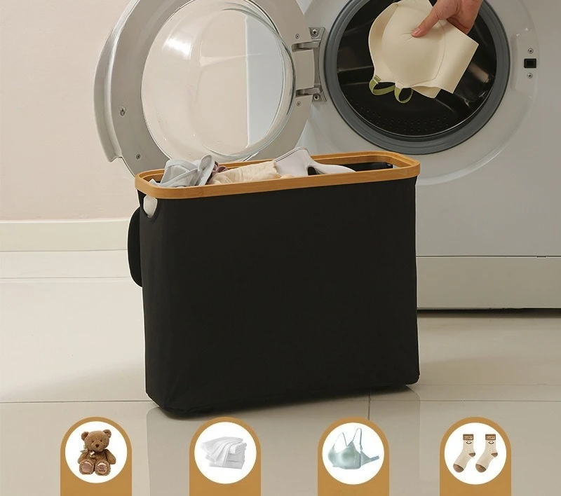 سلة سلة الغسيل المحمولة، صندوق ملابس قابل للطي للحمام وغرفة النوم، منظم تخزين متعدد الاستخدام للمناشف الورقية للمناشف الورقية ​