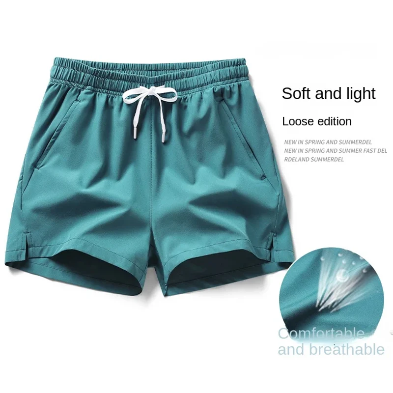 2025 ชาย 3/2 ชิ้นกางเกงขาสั้นฤดูร้อนฟิตเนสด่วนแห้งสบายๆกางเกงออกกําลังกายน้ําหนักเบาBreathable Running Joggingกางเกงขาสั้นชายหาด