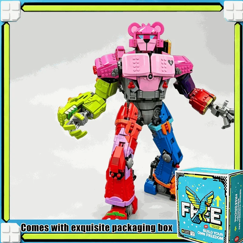2836PCS Colorful Mecha Robot Warrior Model MOC Custom Building Blocks Creative Assembly Toy Collection Display Gift For Fans