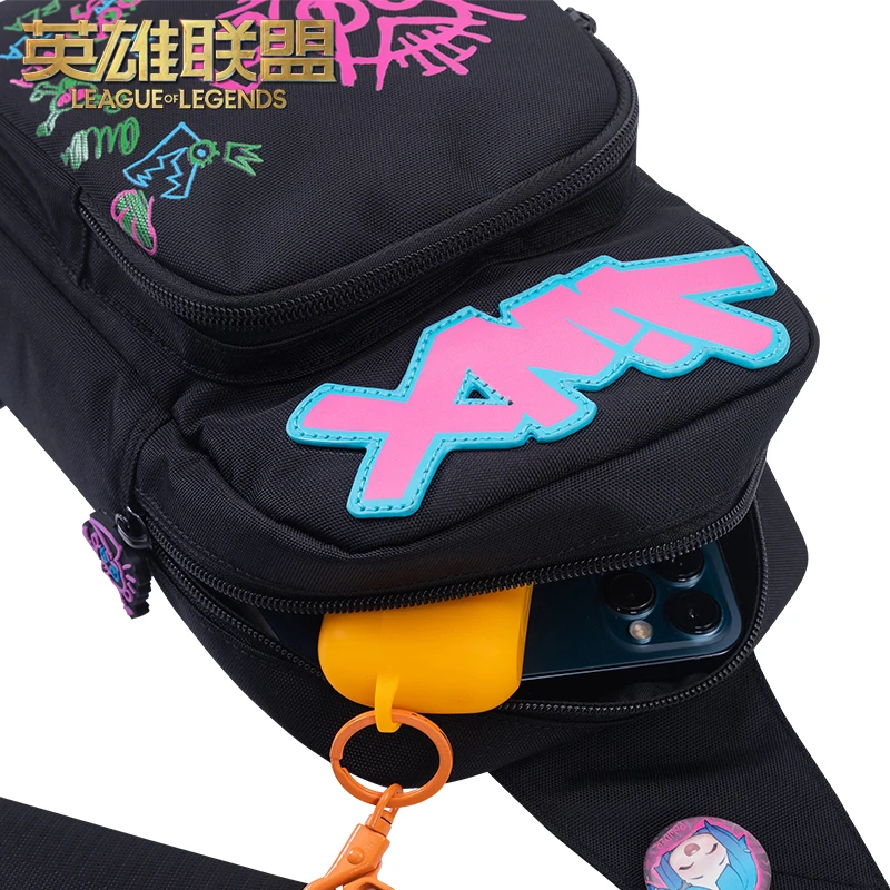 LOL Arcane Jinx Graffiti Chest bag Travel Pouch Backpack Boy Girls School Fashion Crossbody Bag