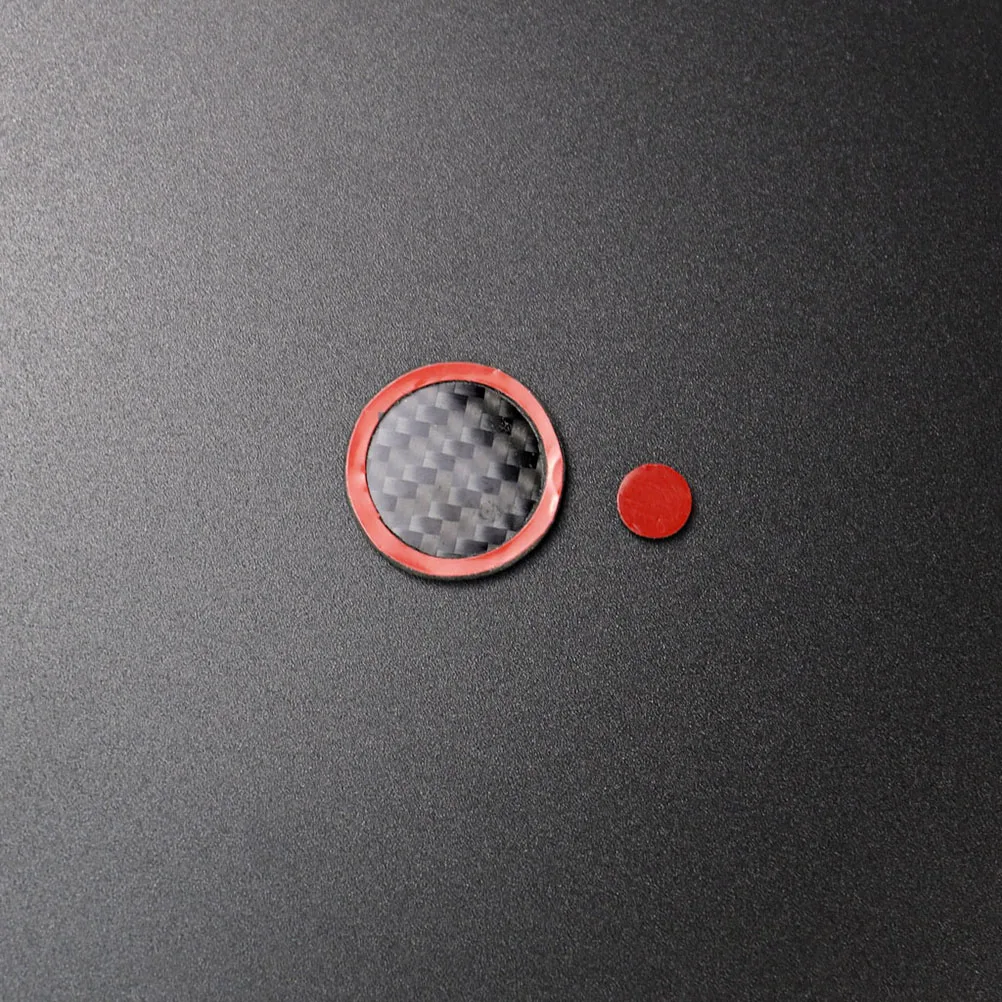 

2 Pcs Lightweight Car Styling Carbon Fiber Stickers Multimedia Button Cover Decal For Auto Interior