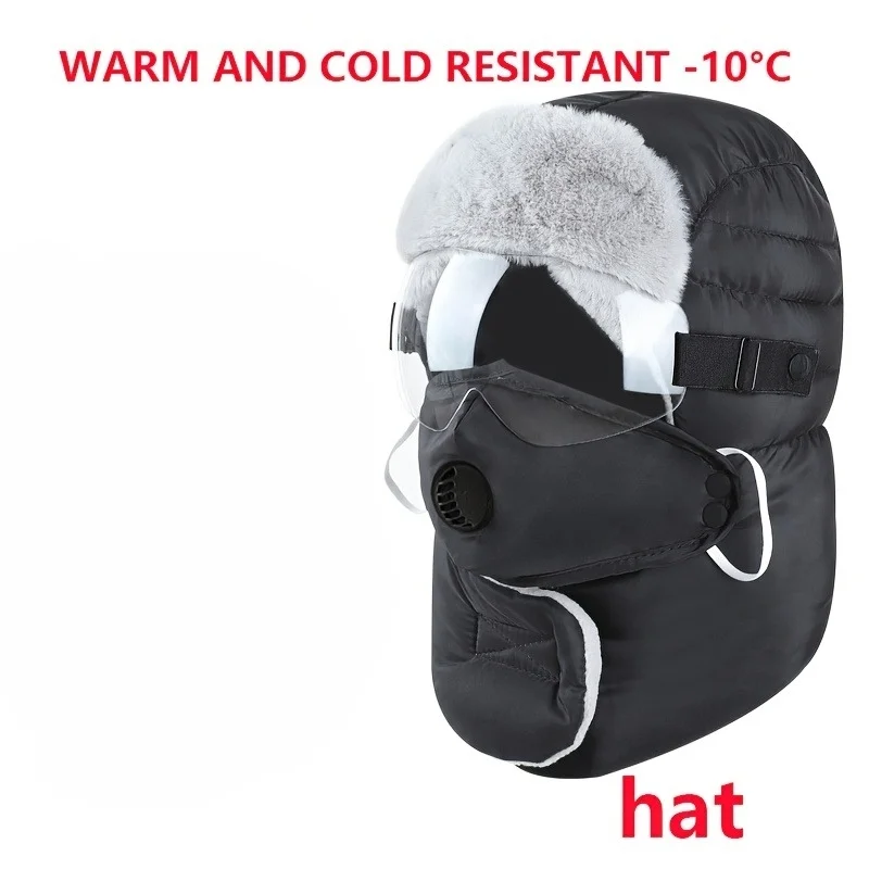 2-Piece Winter Outdoor Riding Hat with Earmuffs