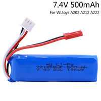 7.4V 500mAh Lipo Battery 2S for WLtoys A202 A212 A222 A232 A242 A252 4WD RC Car 7.4 V 721855 2S for WLtoys A202 toys accessory