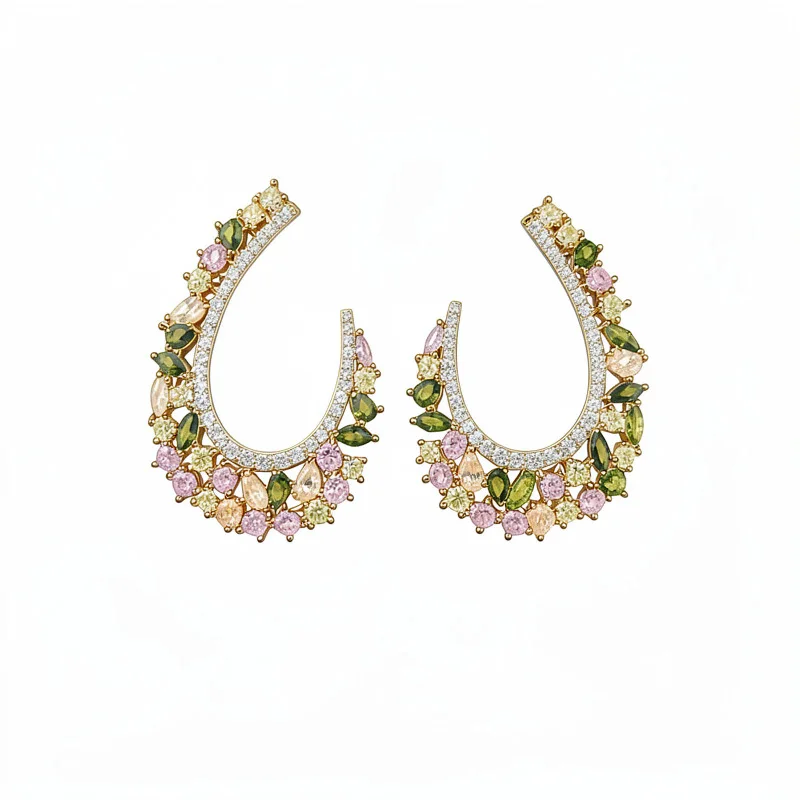 18K Gold Plated Water Drop Stud Earrings 925 Silver Needle Heavy Craft 5A CZ Cubic Zirconia Luxury Women Fine Jewelry