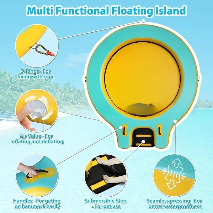 floating island inflatable floating board brushed ring inflatable water floating ring water wharf