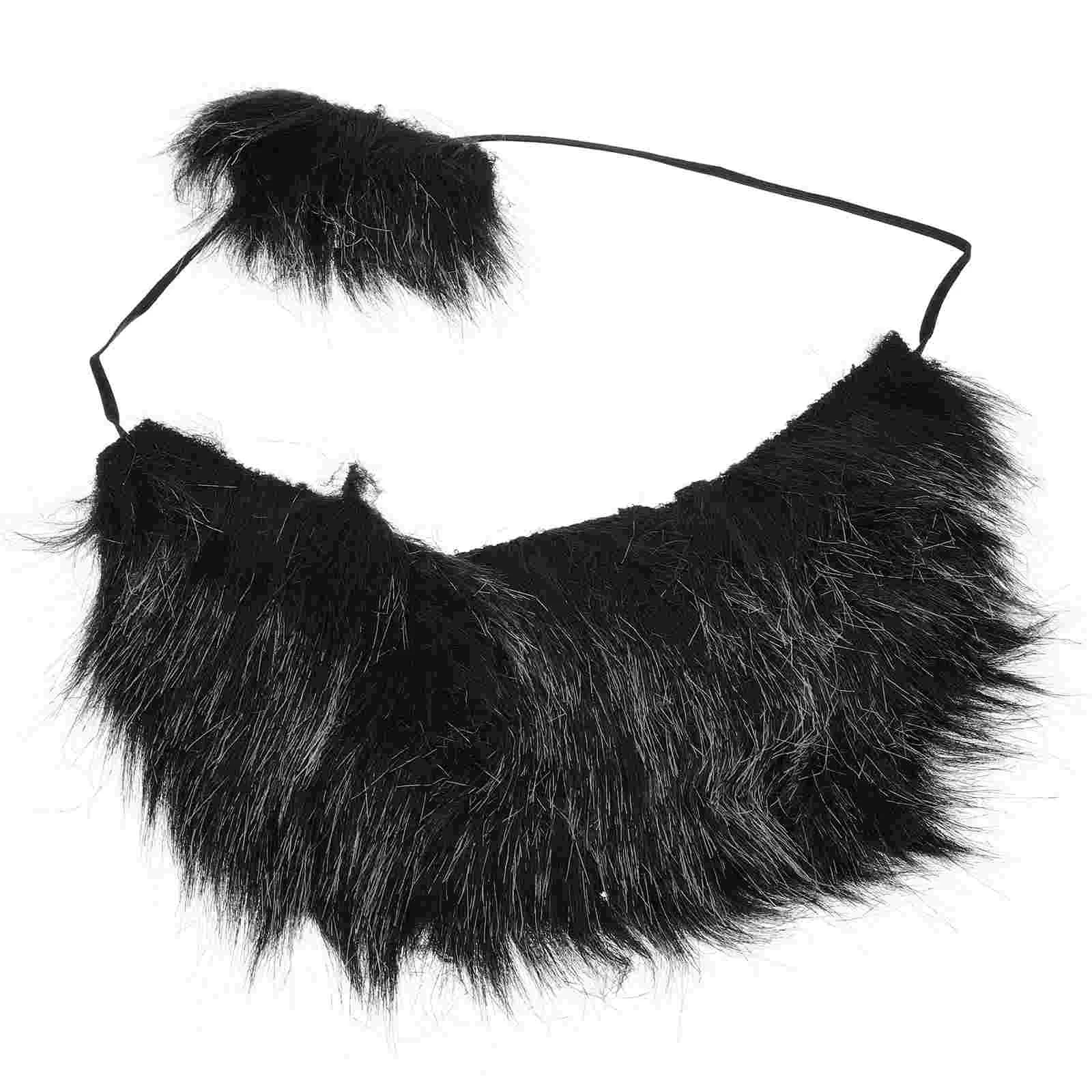 

Funny Beard Fake Mustache Cosplay Accessories Halloween Costume Black Polyester