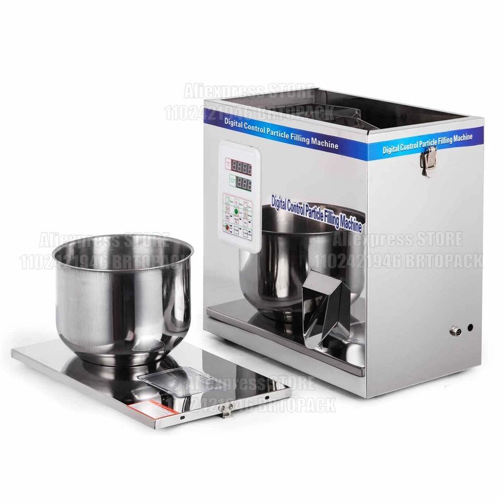 Máquina automática de enchimento de pó de especiarias, 1-200g, grânulos, feijão de café, farinha fina, dispensador de pesagem manual, máquina de embalagem