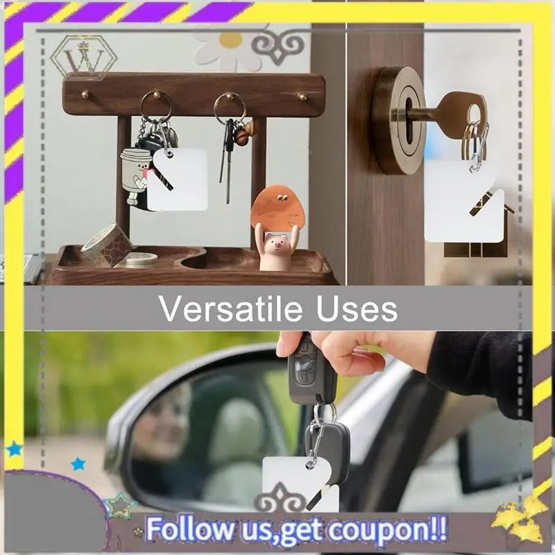 New 120 Pcs Key Tags Slotted Plastic Hanging Tags 1.5 Inch White Tags With Metal Snap Hooks For Key Cabinets Boxes Lockers