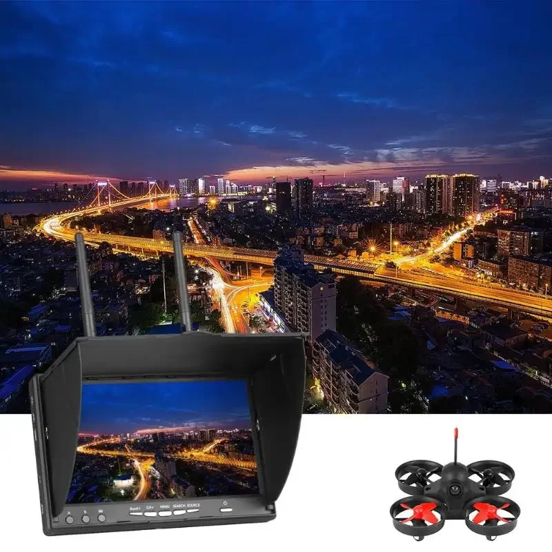 

FPV Monitor with DVR 5.8G 40CH 7 Inch LCD5802D LCD Screen Monitor 800x480 Dual Diversity Receiver for FPV Drone