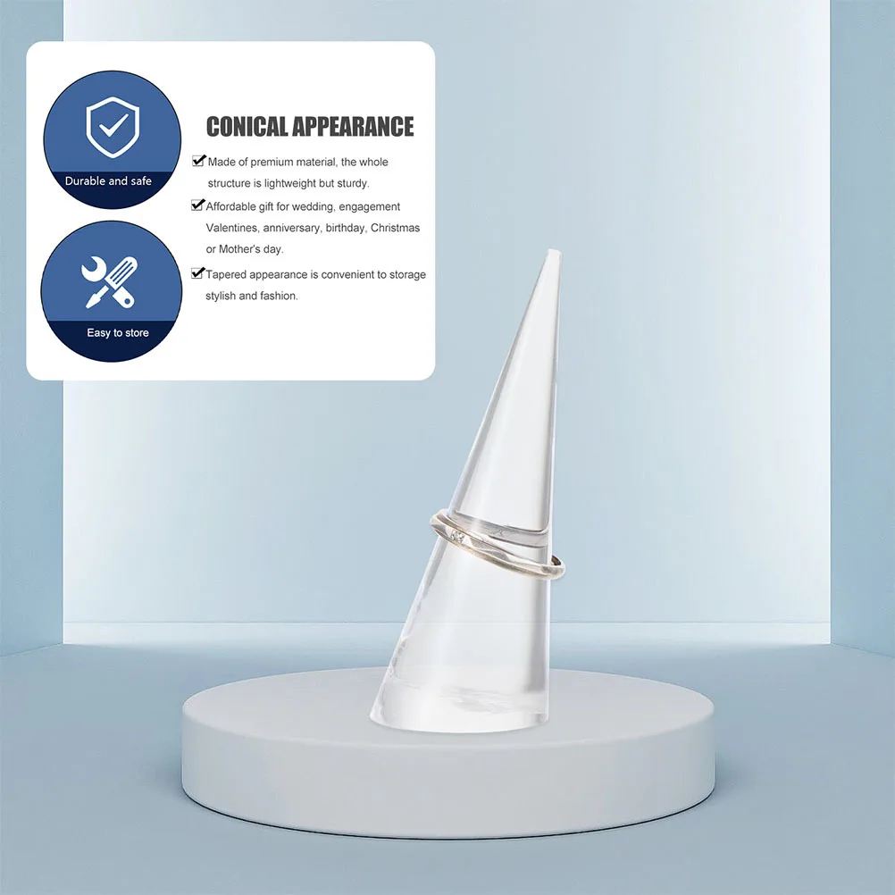 

8Pcs Acrylic Cone Ring Holder Display Stand Organizer for Jewelry Showcase Display Rack Cone Ring Holder