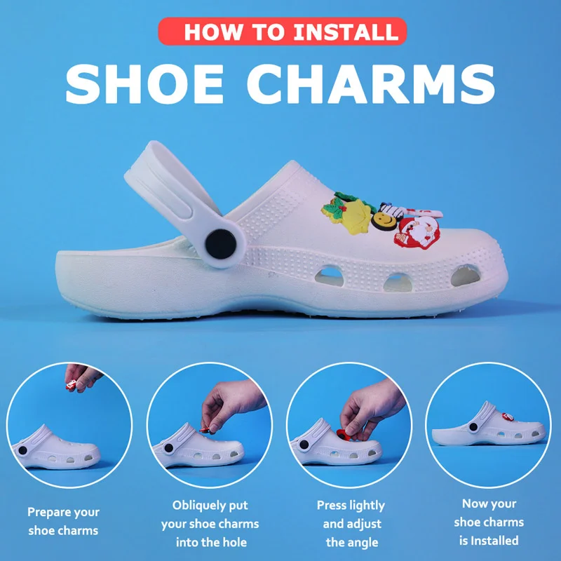 PVC Shoe Charms Cartoon Pattern Shoe Accessories Music Shoe Decoration Rock Shoe Buckles for Croc Sandals X-mas Gifts Jibz