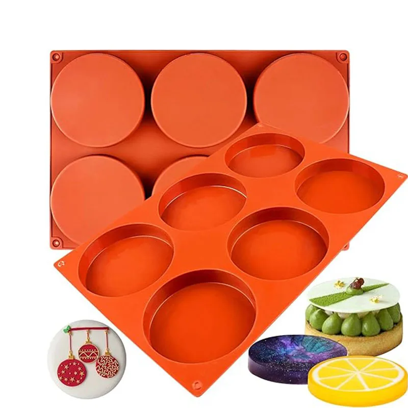 Runde Silikonform für Harz, flache Kreisuntersetzer, Epoxidharzform, Schichtkuchenform, Muffin-Topper, Hamburger, DIY-Weihnachtsornamente