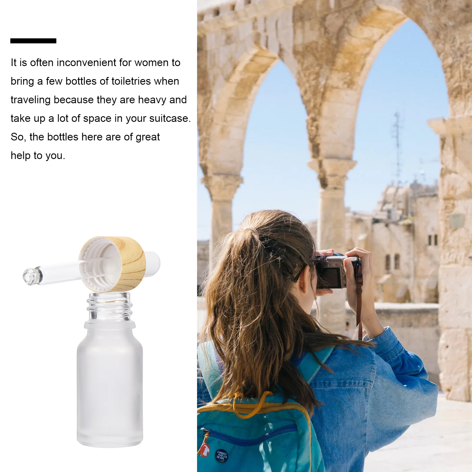 

4Pcs Refillable Essential Oil Bottles Glass Dropper Mini Travel Portable Subpackaging Bottle Container Essential Oil Bottle