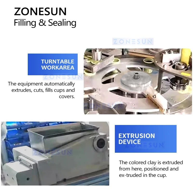 Zonesun Clay Extruder Filling and Capping Machine Super Light Clay Packing Machine Slime Packing Equipment  ZS-100XPN