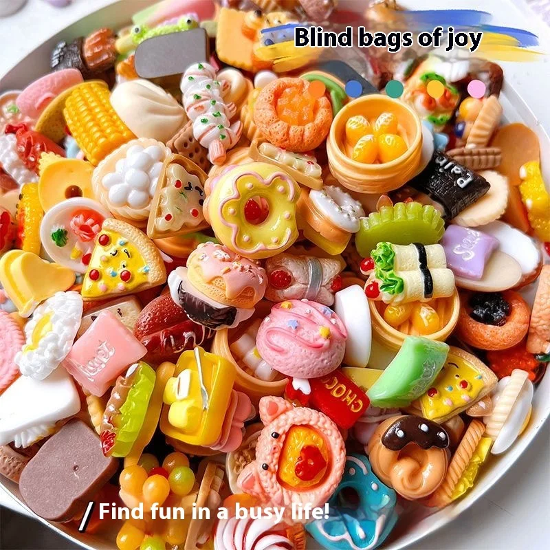 미니 레진 캔디 블라인드 박스 40개, 음식 액세서리, 홈 크래프트 장식, 케이크 블라인드... - 5