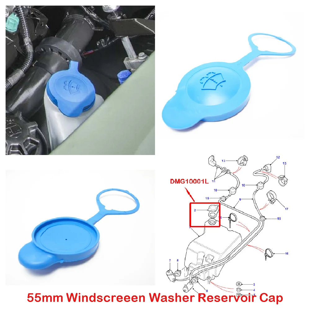 

DMG10001L Fit for LAND ROVER Defender 90 110 130 Discovery 2 Range Rover Classic Car Windshield Wiper Washer Fluid Reservoir Cap