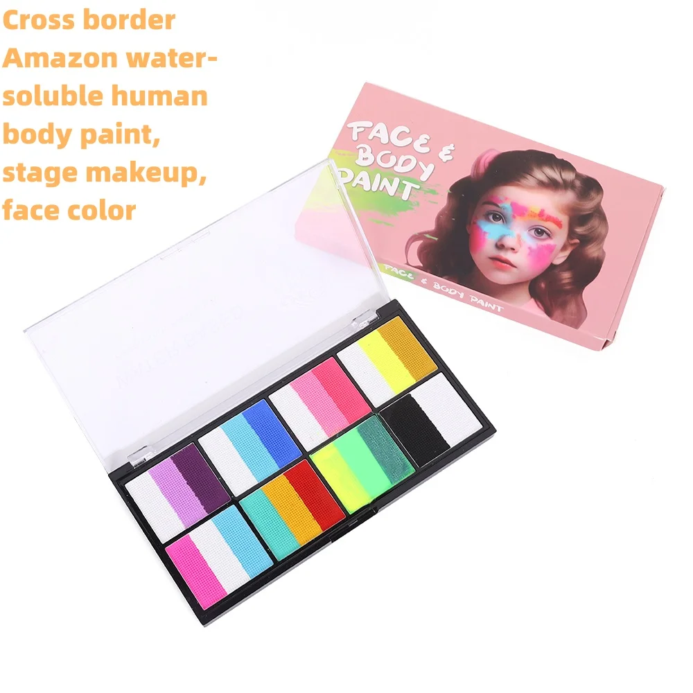 10 Colours 26 Color Blocking Face and Body Paint Palette,Water-Based Cosmetics for Stage, Festival,Party,Clown Costumes,Body Art