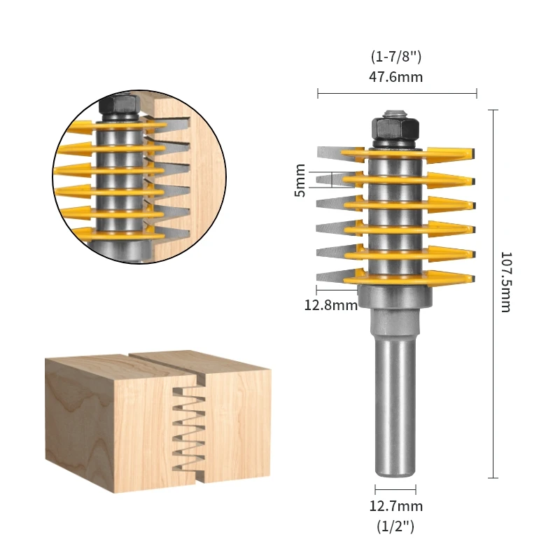 Imagem -03 - Yusun-dedo Ajustável Joint Router Bit Carpintaria Fresa Rosto Moinho Fim Moinho Dentes