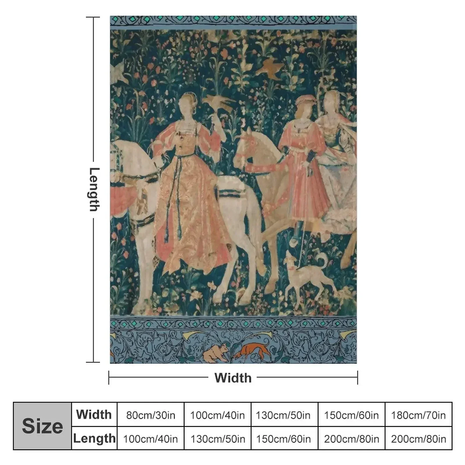 Medieval Tapestry - the Hawk Hunt Throw Blanket Decorative Sofas for winter Thins Blankets