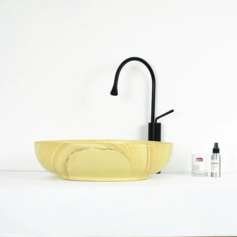 New Product, On-stage Basin, New Chinese-style Japanese-style Retro Art Basin, Washbasin, Wood Grain Marble Pattern Antique