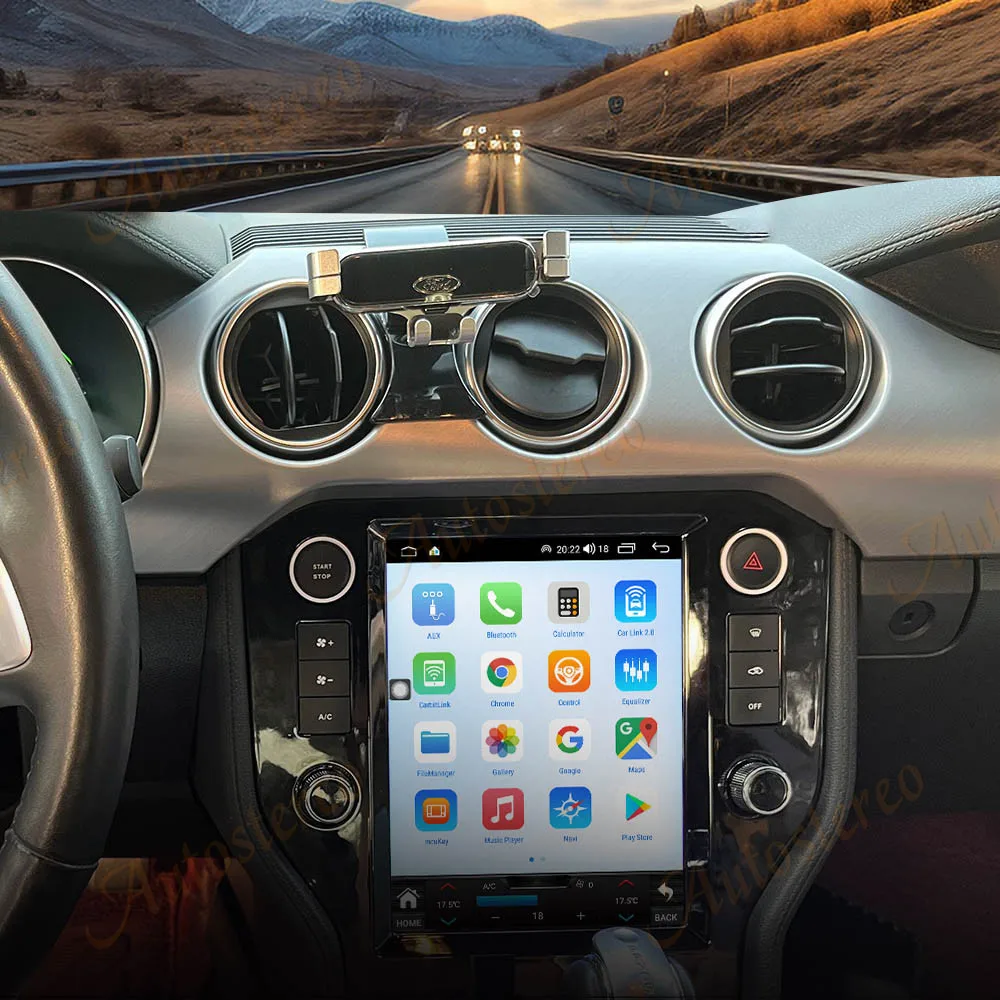 10.4 بوصة لفورد موستانج 2015-2021 أندرويد راديو السيارة ستيريو استقبال Autoradio مشغل وسائط متعددة نظام تحديد المواقع نافي رئيس وحدة الشاشة