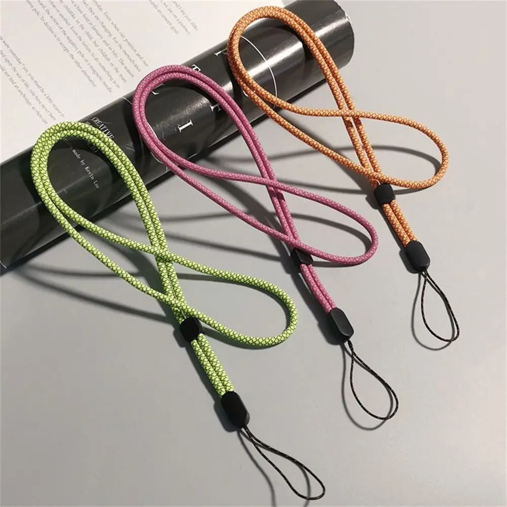 Fluorescent Long Phone Lanyard Neck Hanging Adjustable Cell Phone Strap Nylon Hanging Cord Mobile Phone Chain Key Strap