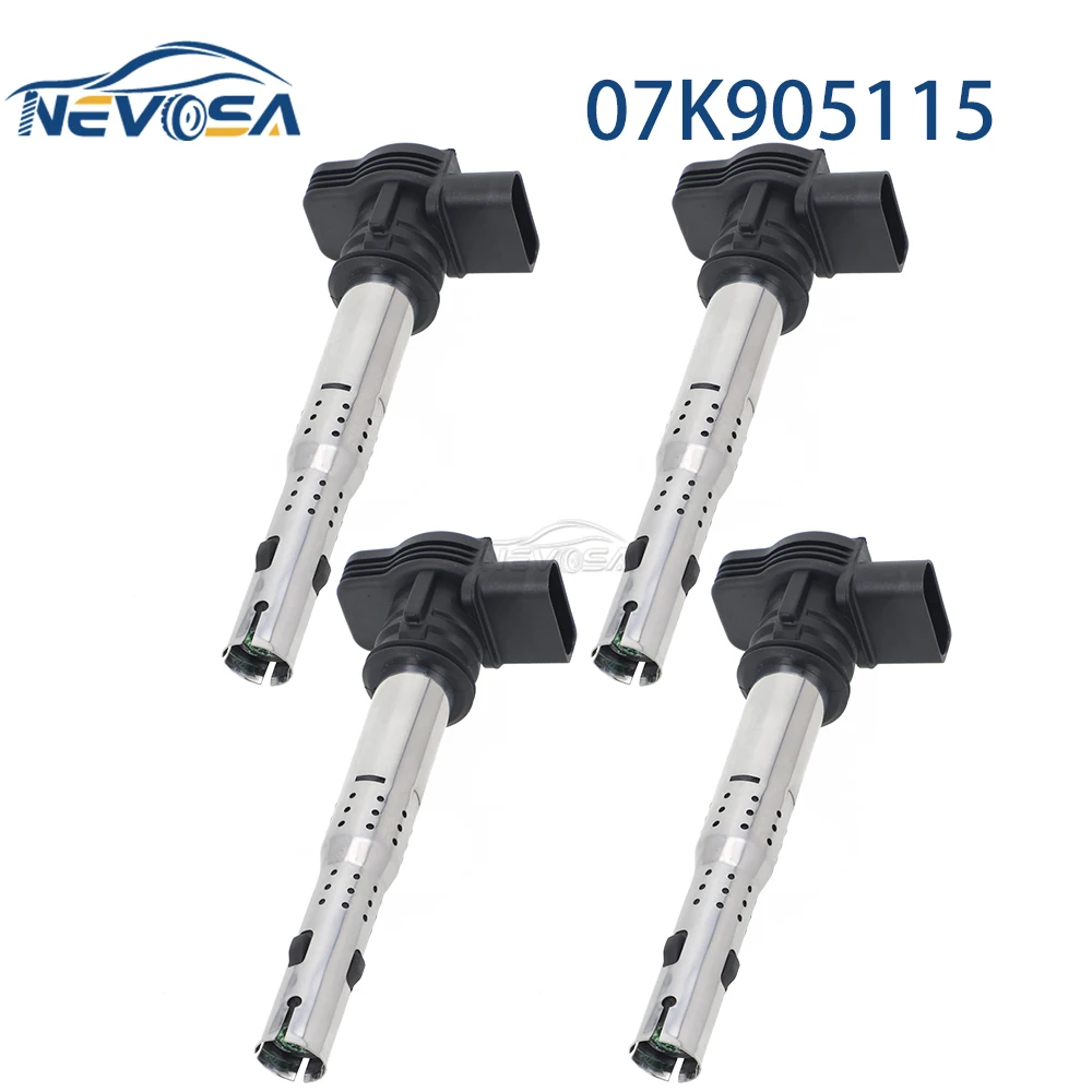 4PCS Ignition Coil For VW Golf Jetta Passat Amarok Bora Seat Leon Audi Q3 Q5 A3 A4 A5 A6 TT R8 RS4 RS5 07K905715D 07K905715A