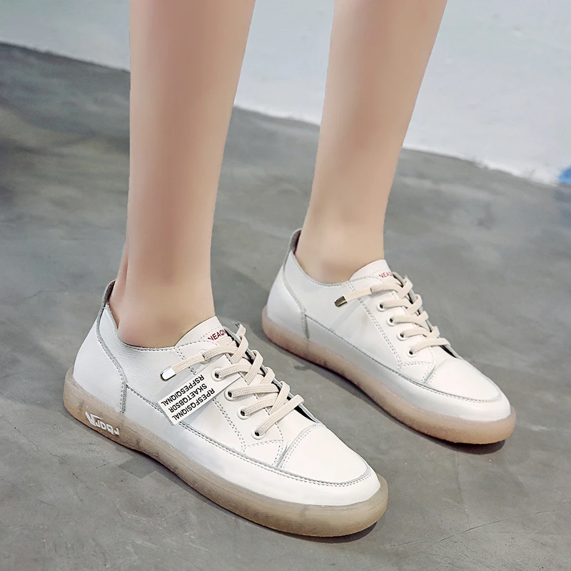 Spring Autumn 2024 New Fashion Sneakers Shoes Women Flats Shoes Woman Soft Bottom Lace-Up Low Cut Zapatos De Mujer High Quality