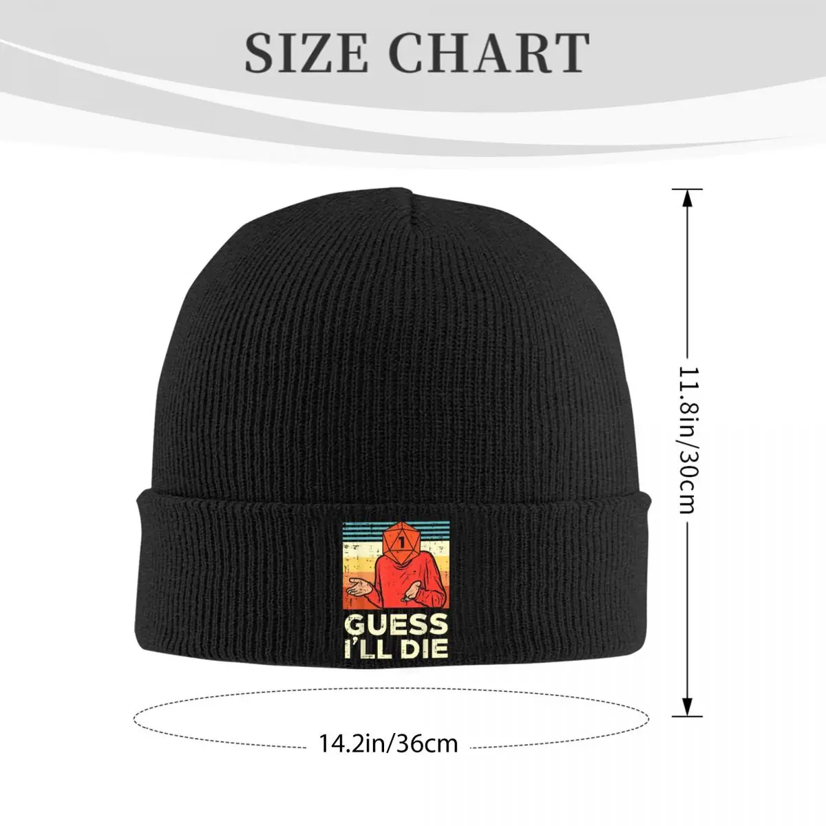 RPG Gamer Guess I'll Die Retro Hats Autumn Winter Skullies Beanies Warm DnD Cap Men Women Acrylic Knitted Caps