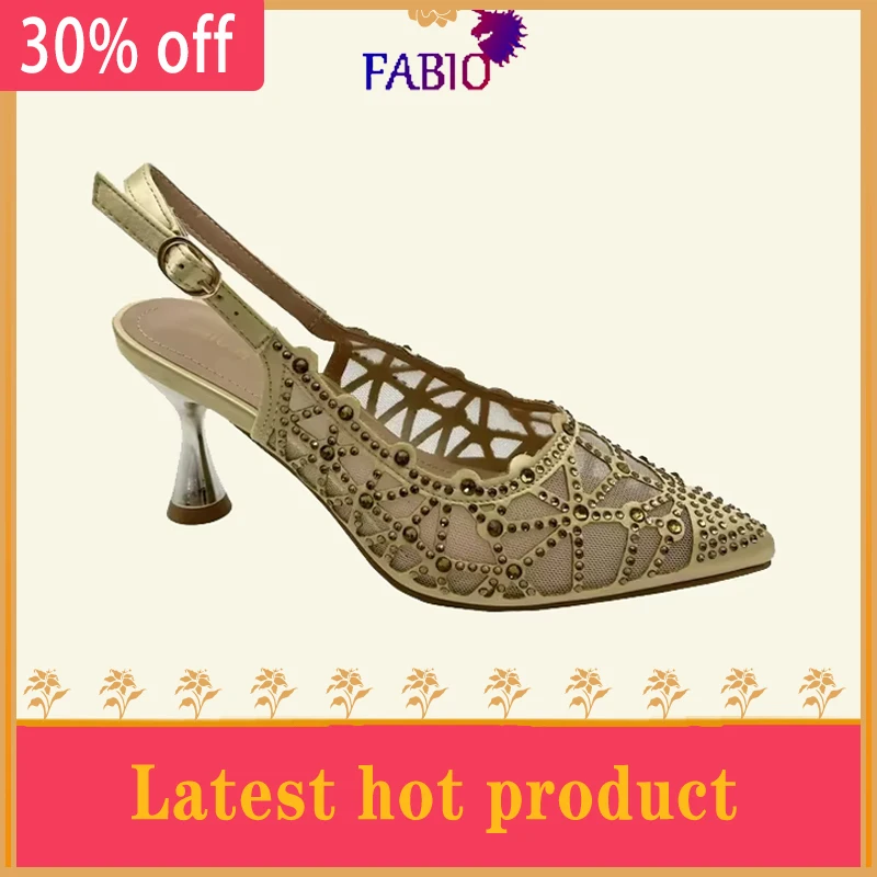 FABIO PENNY official platform new fashionable shiny diamond pointed women’s high heels, dinner party sandals