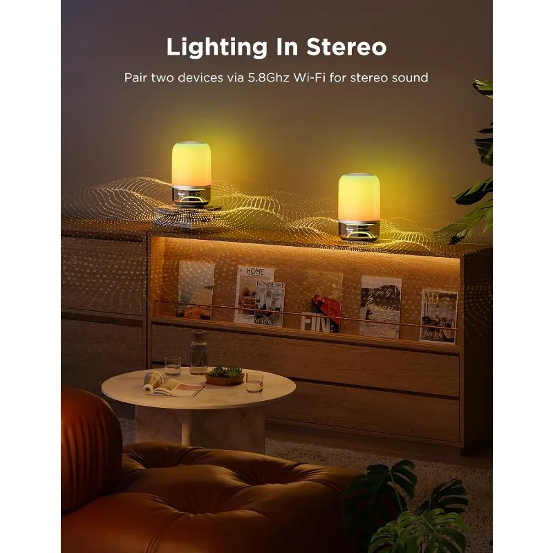 مصباح طاولة 2 Pro x Sound من JBL، مصباح طاولة لاسلكي ذكي مع مكبر صوت، مزامنة ضوء الموسيقى، 16 وضعًا للموسيقى وأكثر من 100 وضعًا للمشهد #6