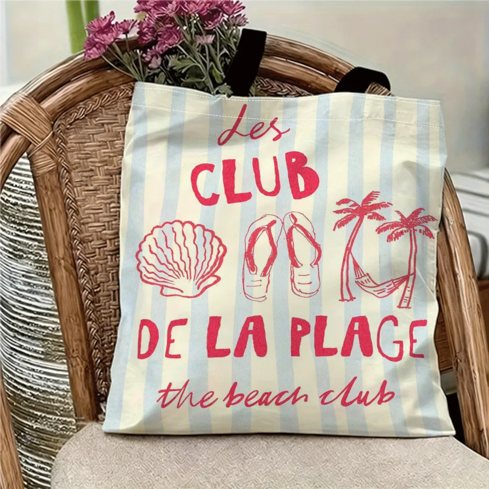 Summer Style Tote Bag Beach Clubshopping Bag Fixed Shoulder Strap Opening Design Must Have Daily Beach Picnic Trips for Women