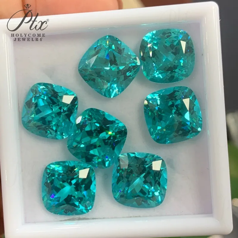 

Lab Grown Paraiba Gemstone Cushion Shape AGL Certificate Selectable DIY Ring Necklace Earrings Main Materials ​Factory Outlet