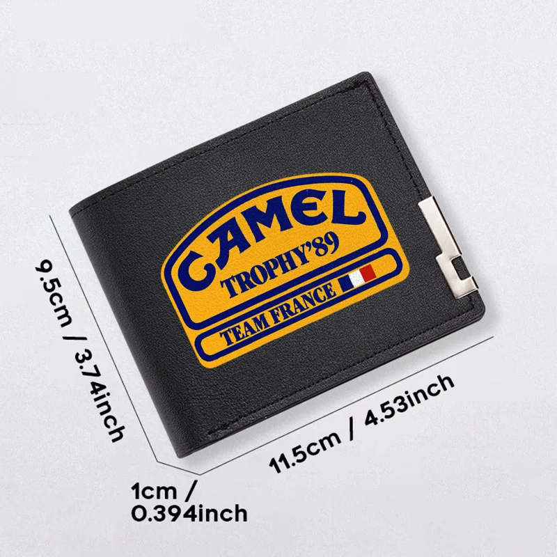 CAMEL TROPHY 89 TEAM FRANCE محفظة رفيعة للرجال من جلد البولي يوريثان خفيفة الوزن ومتينة على طراز الأعمال وإكسسوارات عصرية #3