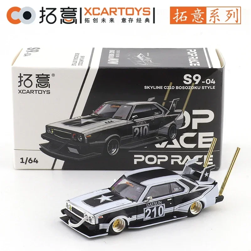Xcartoys Pop Race 1/64 Skyline C210 Bosozoku Rampage Auto Legering Motorvoertuig Diecast Metalen Model Kids Xmas Cadeau Speelgoed Voor Jongens