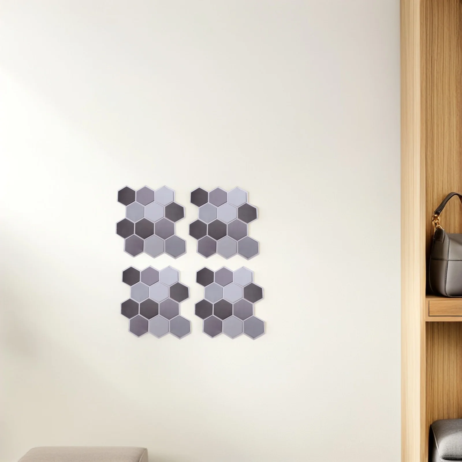 

10 Pcs Three-dimensional 3D Wall Stickers Decor Pvc Hexagon Self Adhesive Tiles