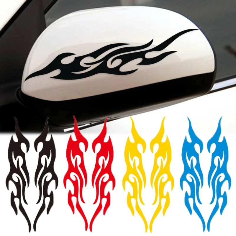 2 Pcs Car Decal Stickers Fire Flame Sticker Car Auto Reflective Cover Scratches Flame Stickers Car Styling Decals Accessories