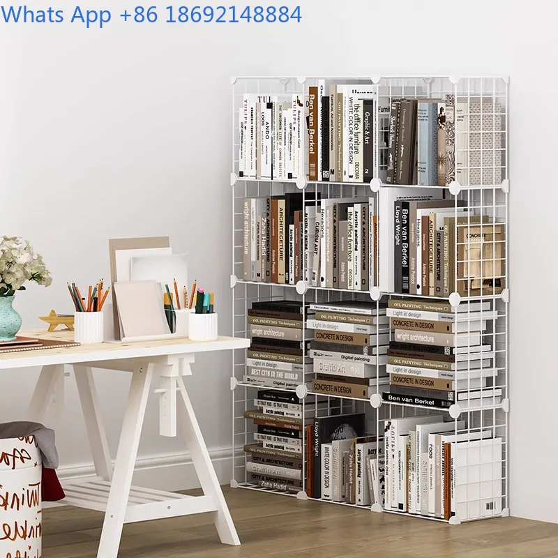 

Simple Bookshelf Gap Storage Rack Floor-standing Corner Iron Art Grid Dormitory Multi-layer Desktop Organizer