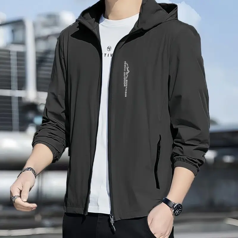 

Летнее уличное мужское пальто из ледяного шелка свободного покроя UPF50+, ультратонкое солнцезащитное пальто с капюшоном, дышащее легкое пальто ort Sve